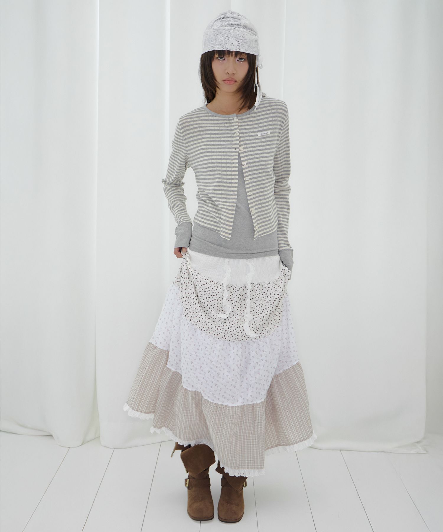 FANCY CLUB 花卉蕾絲蓬蓬長裙 F26QD161FL