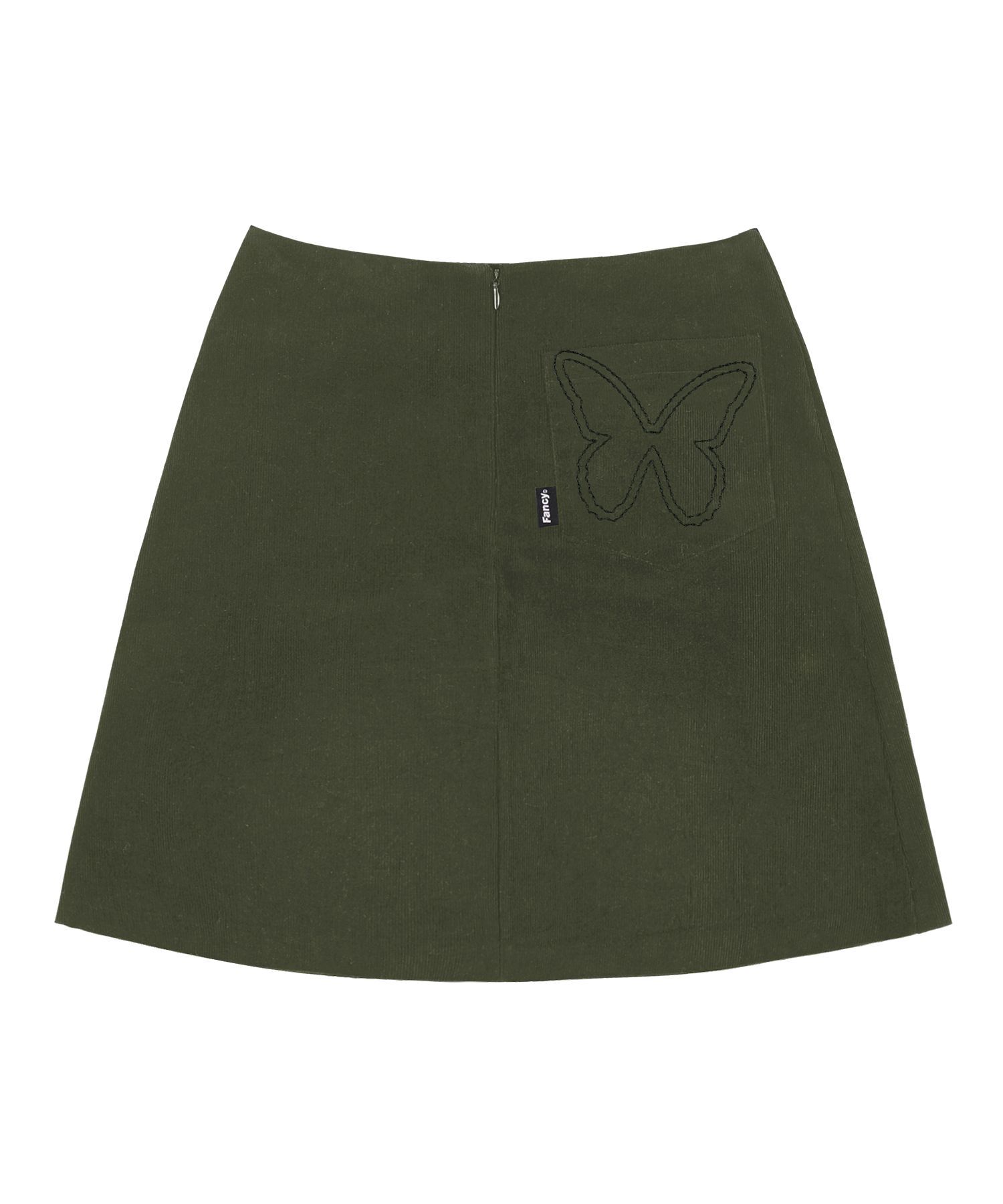 FANCY CLUB 燈芯絨扣環百褶裙 卡其 F23ZC860KH