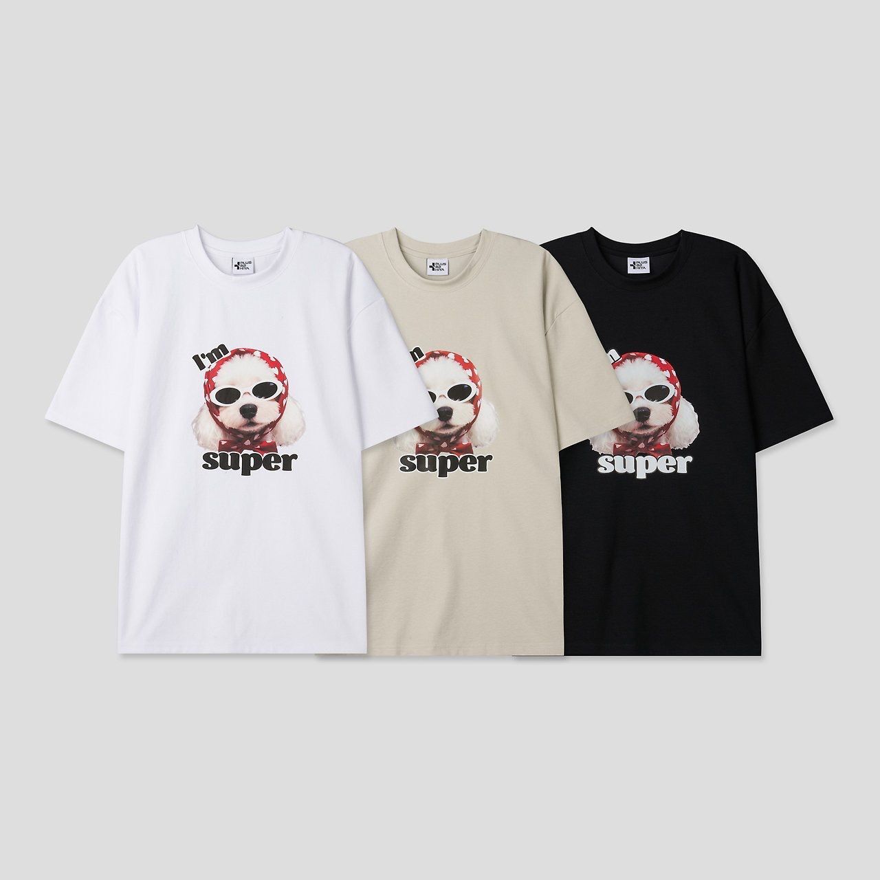 狗仔圖案英文字短袖Tee P8H-173T