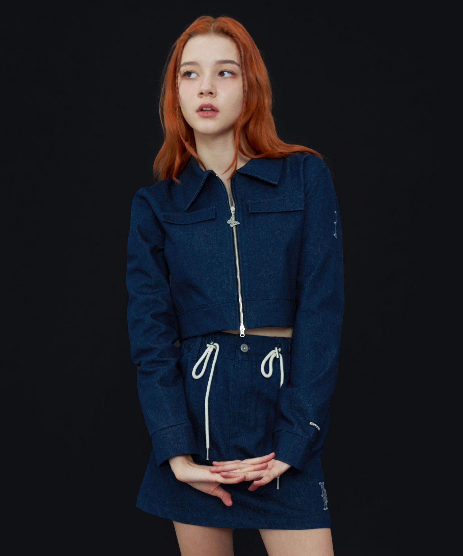 FANCY CLUB 牛仔迷你裙 藍色 F23QD834BL