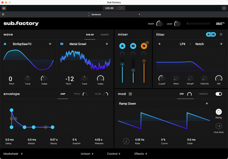 AIR SUB FACTORY｜低頻氛圍合成器軟體