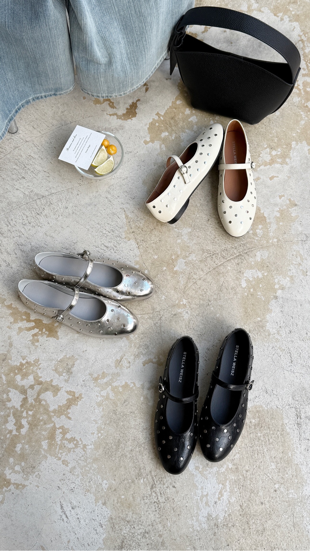 IU21-個性鉚釘平底鞋(底真皮)