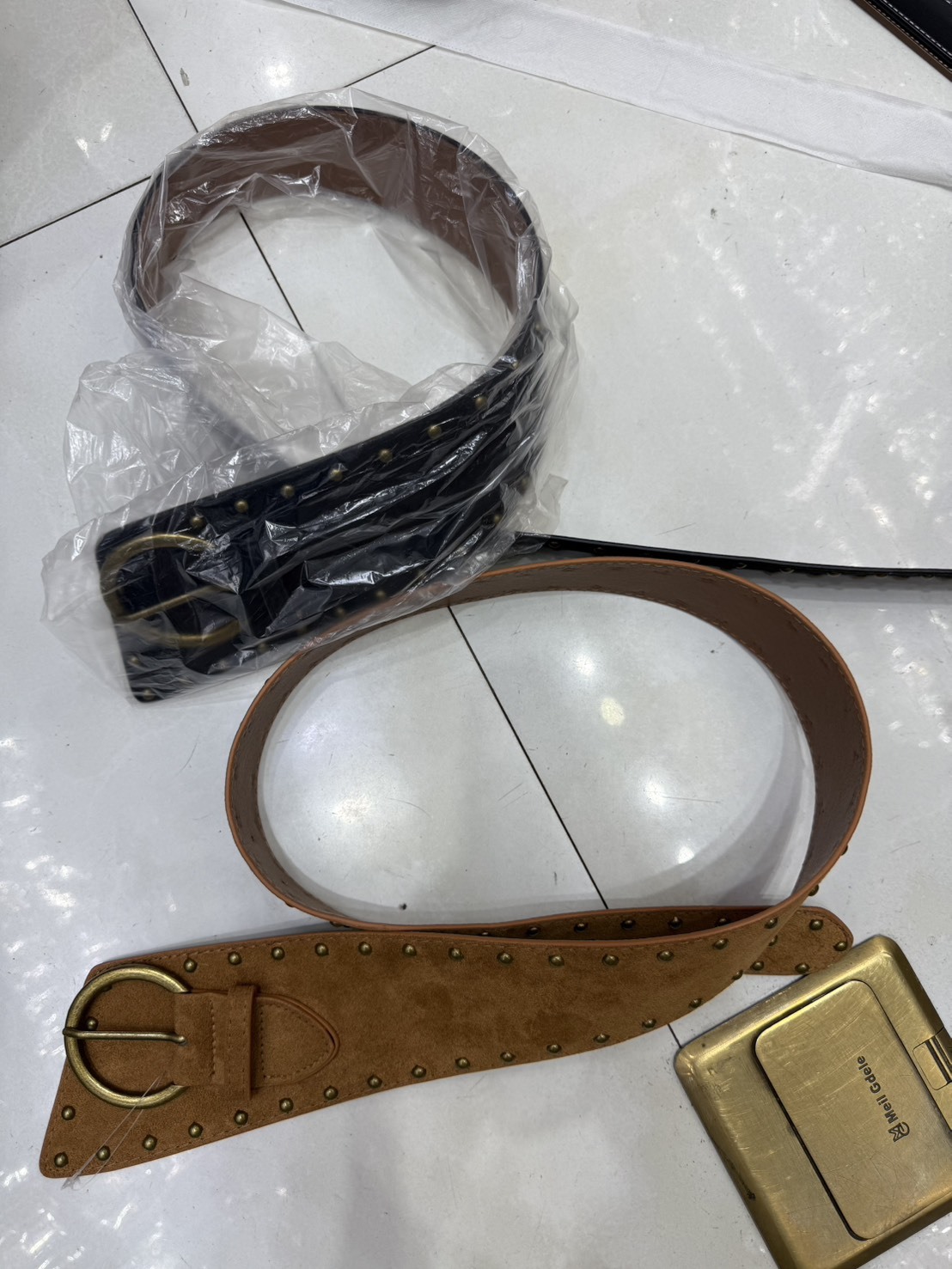 IT128-復古鉚釘麂皮寬腰帶