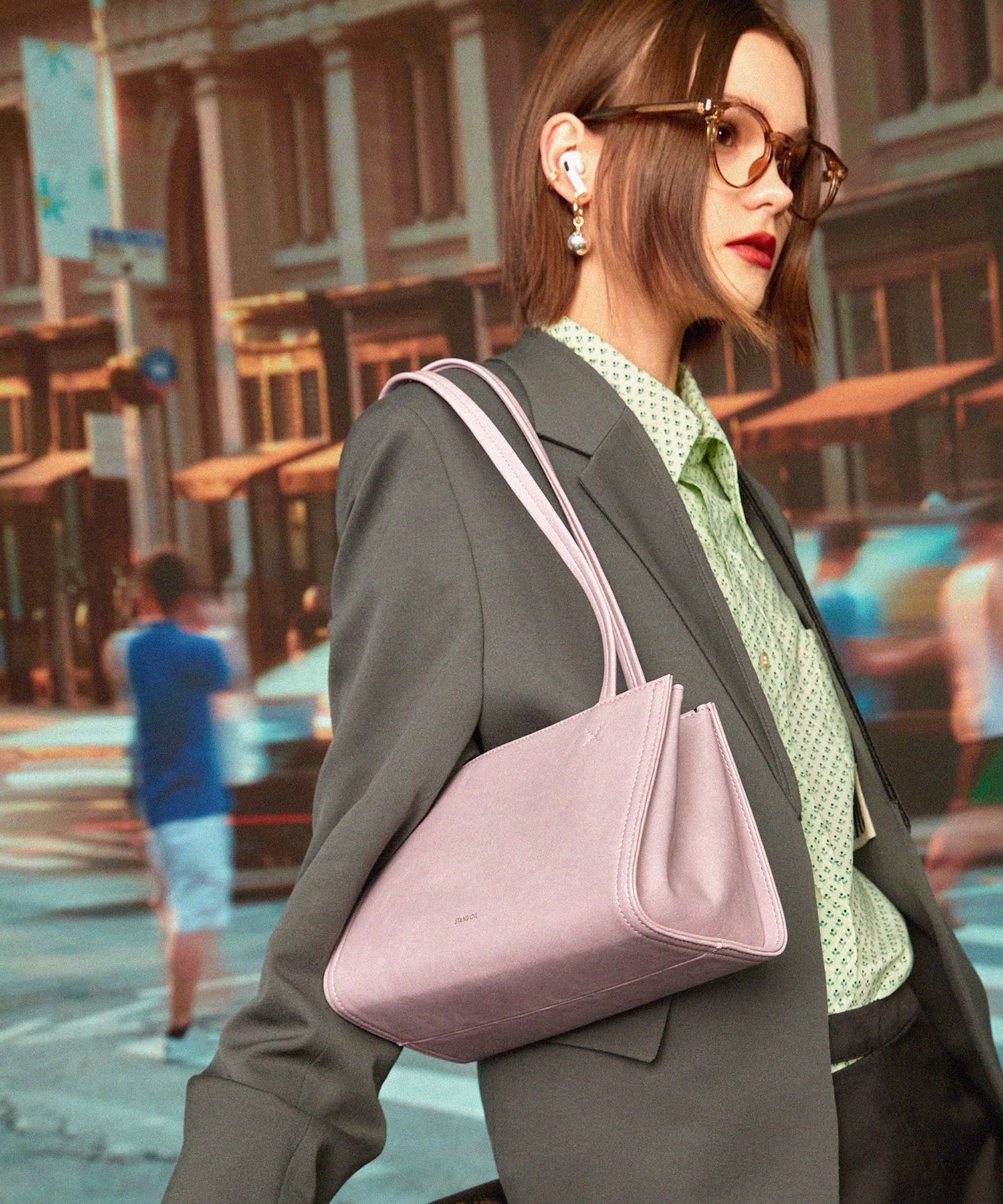 STAND OIL 迷你方形斜背包 薰衣草 22F-026A-LV