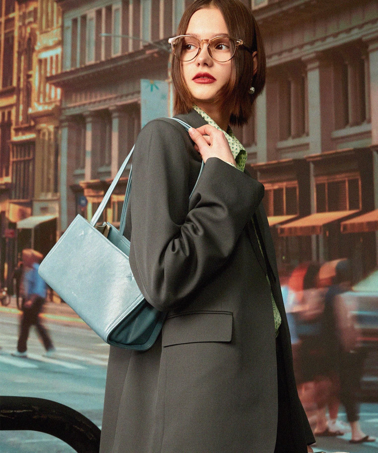 STAND OIL 皮革肩背迷你方包 22F-026A