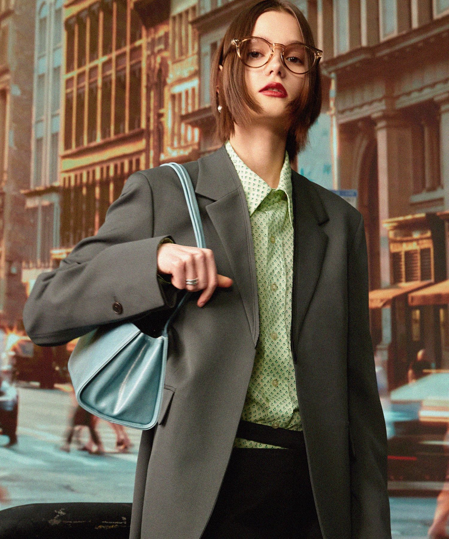 STAND OIL 皮革肩背迷你方包 22F-026A