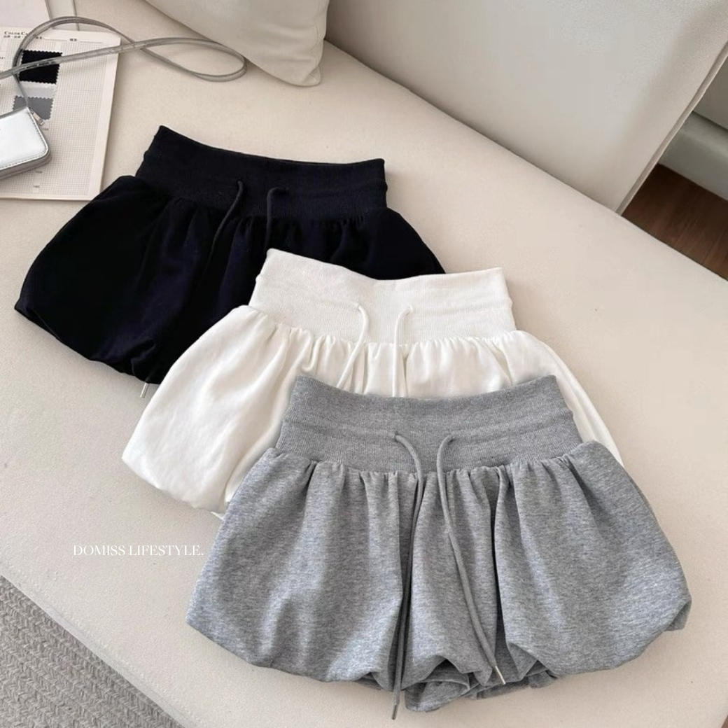 【立體燈籠裙】DOMISS顯瘦棉質短褲裙-3色 棉褲裙 燈籠裙 裙子 褲裙(現+預)