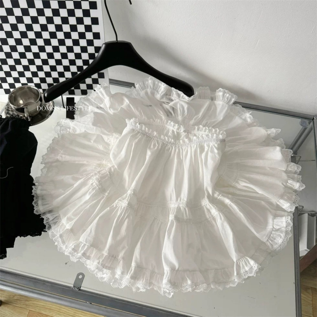 【浪漫蕾絲裙】DOMISS蕾絲 澎澎裙 蛋糕裙-2色 (現貨)