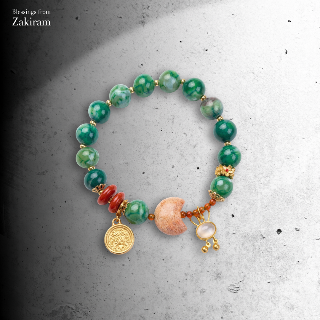 扎基拉姆 綠意招福月亮 手串