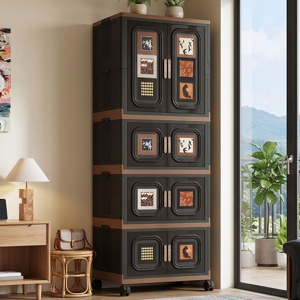 【AOTTO】70面寬大容量雙開門附輪折疊收納衣櫃(AT-603)