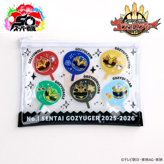 249206 Pbandai 預訂 2026/5月 ナンバーワン戦隊ゴジュウジャー　うちわ柄　PVCポーチ