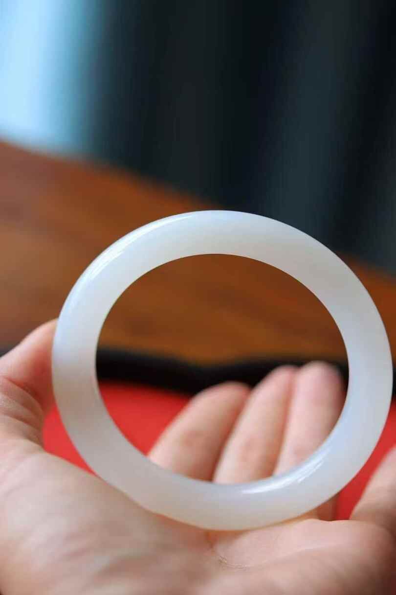 326751 59.5mm和田玉羊脂白玉手鐲 (58-60)