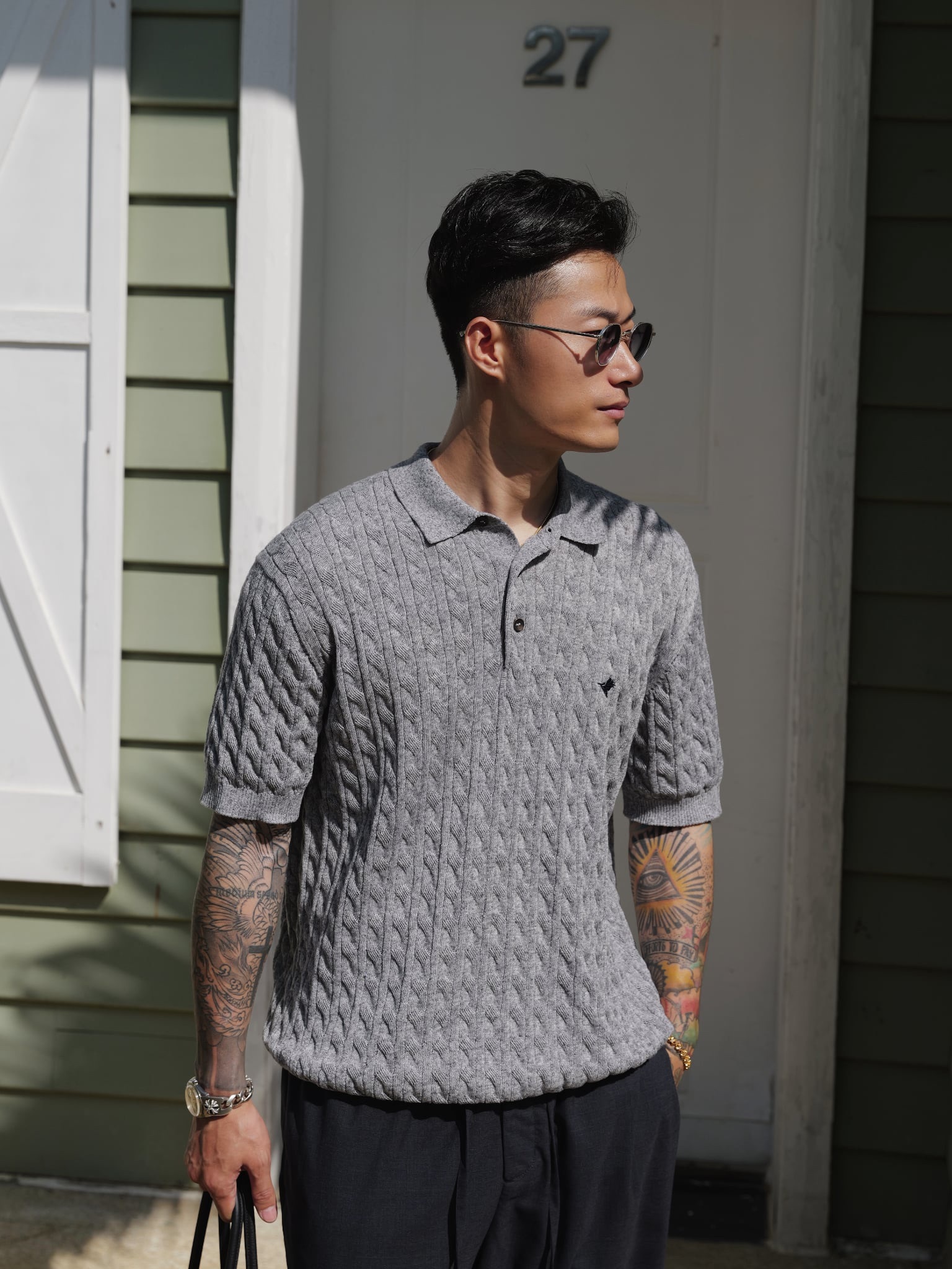 #預購 UNBENT 26SS 老錢風 亞麻混紡 麻花針織POLO衫 翻領短踢 三色