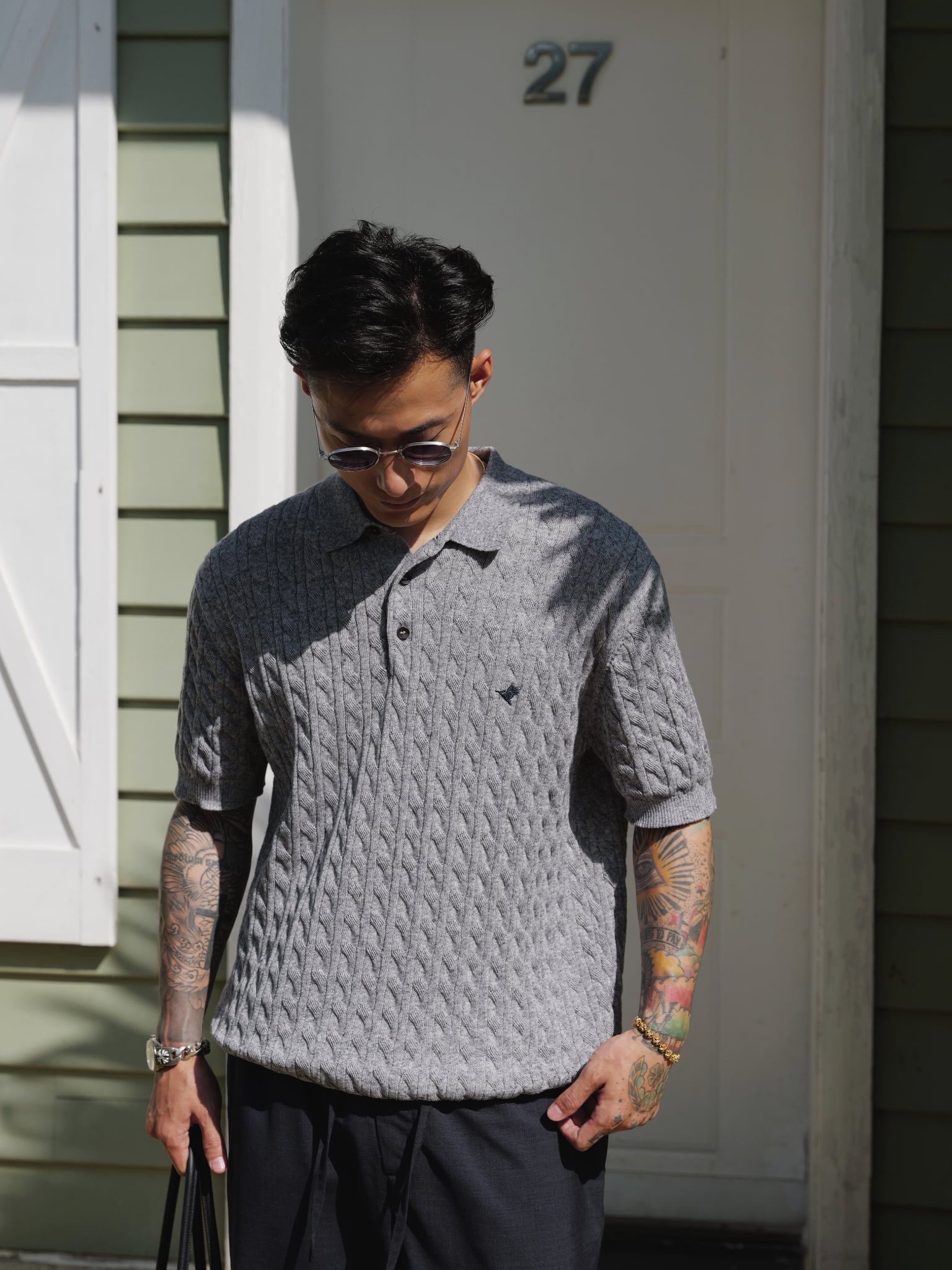 #預購 UNBENT 26SS 老錢風 亞麻混紡 麻花針織POLO衫 翻領短踢 三色