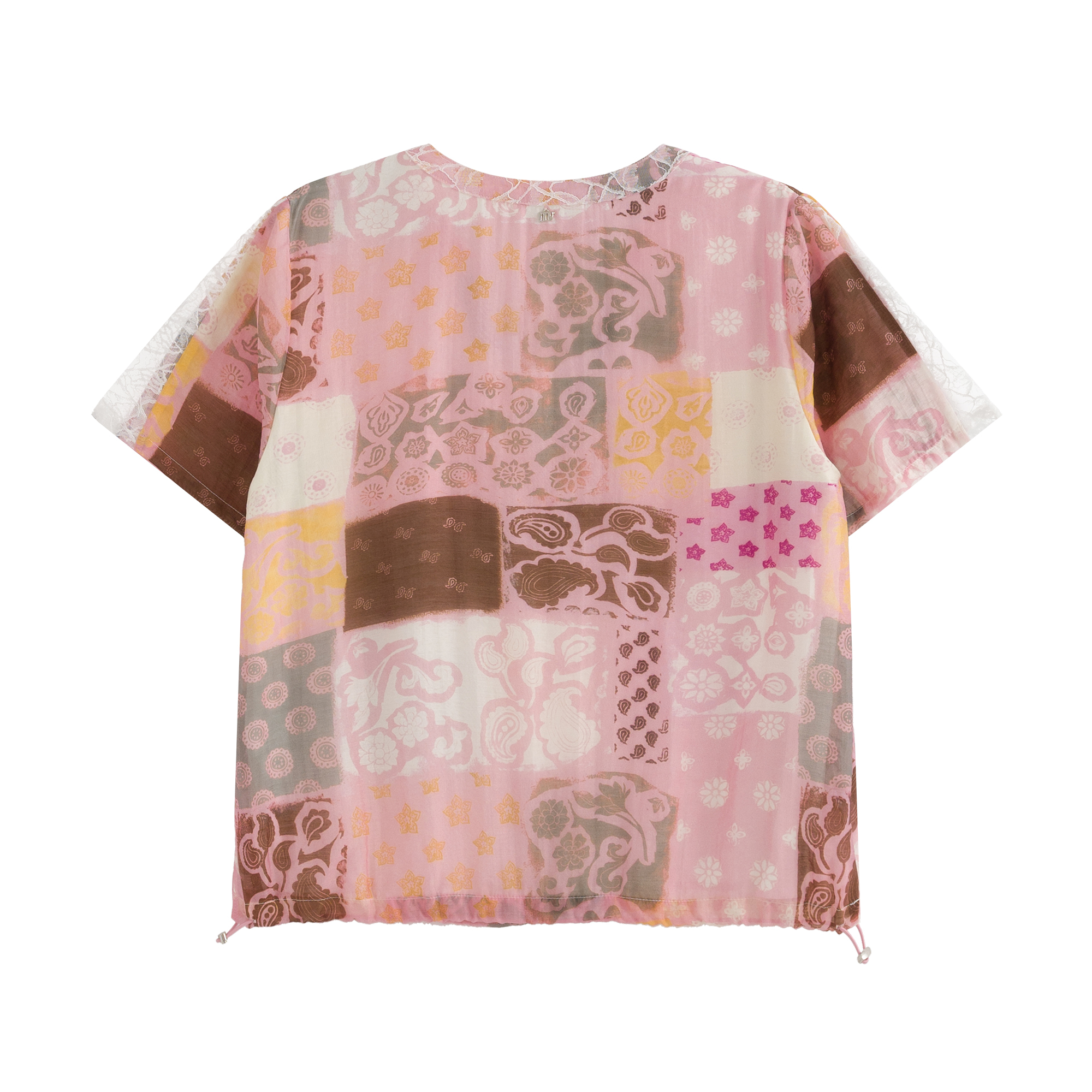 mi-tu 拼接印花T恤