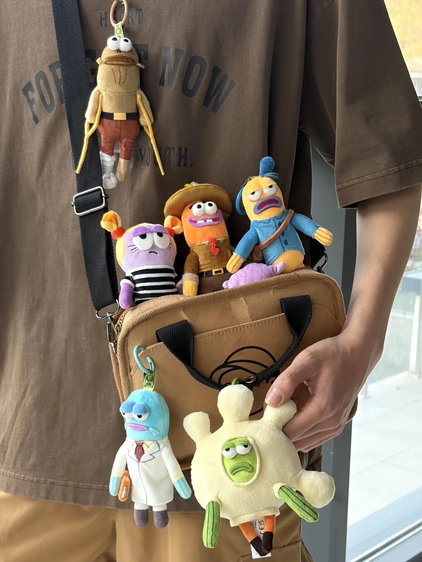 POPMART 泡泡瑪特 X 海綿寶寶 比奇堡的居民們 搞怪毛絨盲盒 第二代 醜魚 吊飾 鑰匙圈 毛絨公仔 6+1款(任買兩件711免運)/預購