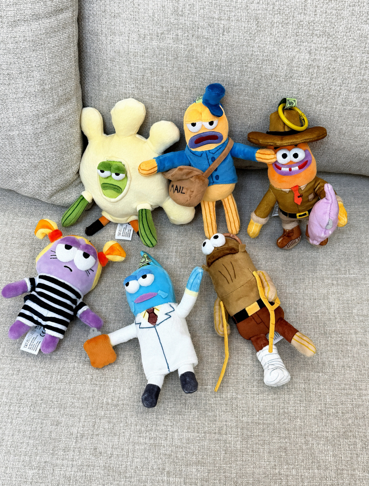 POPMART 泡泡瑪特 X 海綿寶寶 比奇堡的居民們 搞怪毛絨盲盒 第二代 醜魚 吊飾 鑰匙圈 毛絨公仔 6+1款(任買兩件711免運)/預購