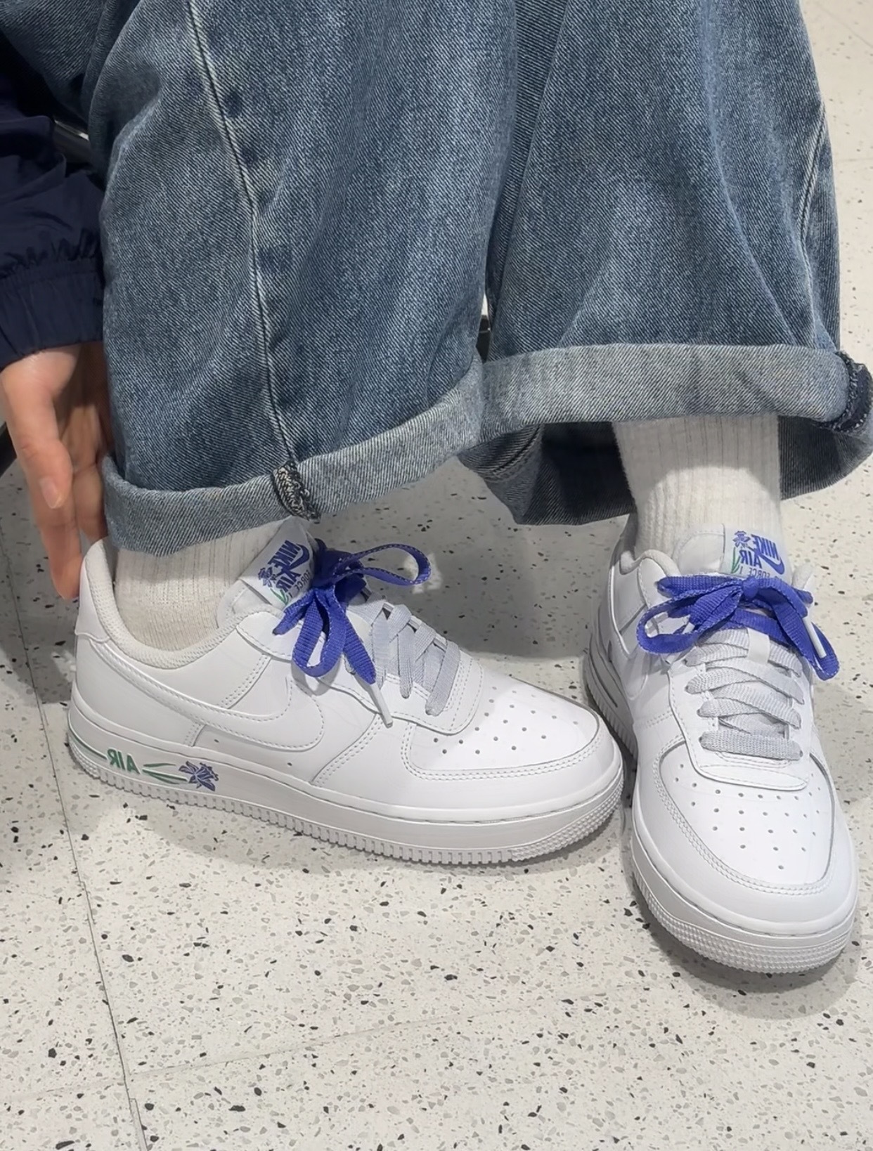 【預訂】 NIKE AIR FORCE 1 07 SE 白紫藍鳶尾花-WOMEN