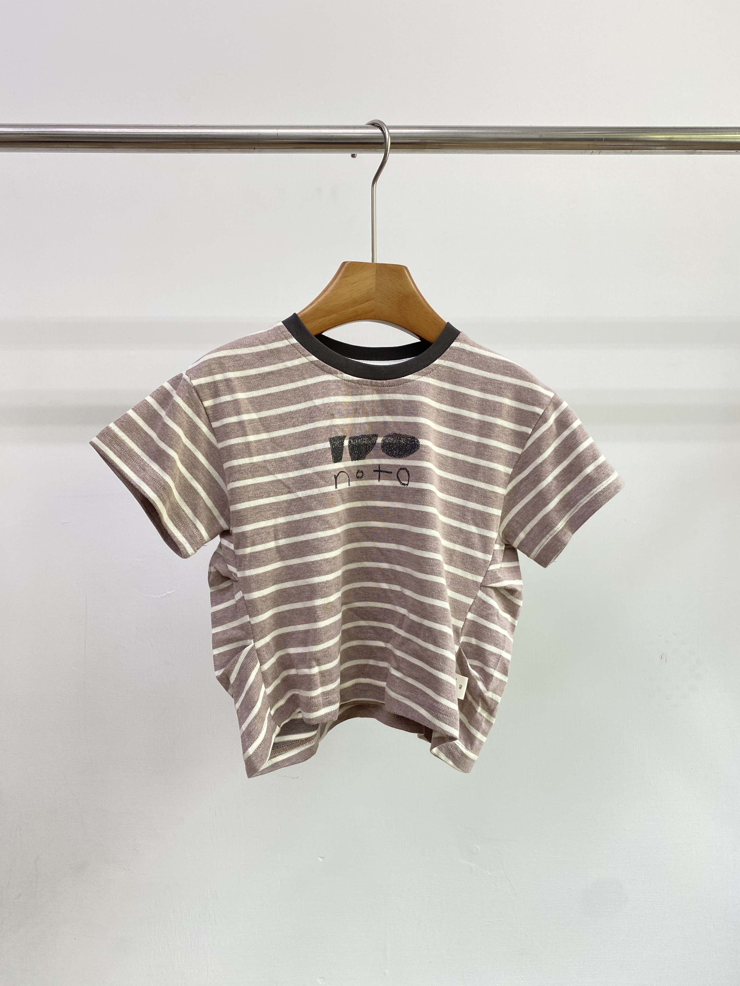 A04841字母側腰設計條紋上衣