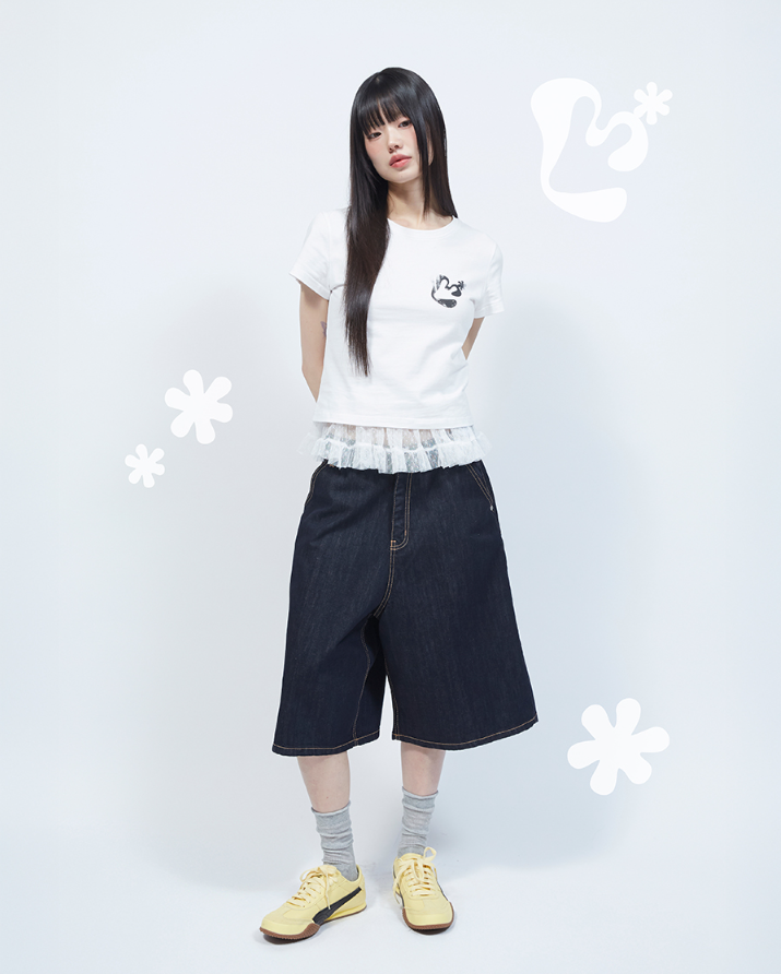 【直播】LMR LX041352 復古花卉圖案修身短袖上衣(BQQTSAS128)