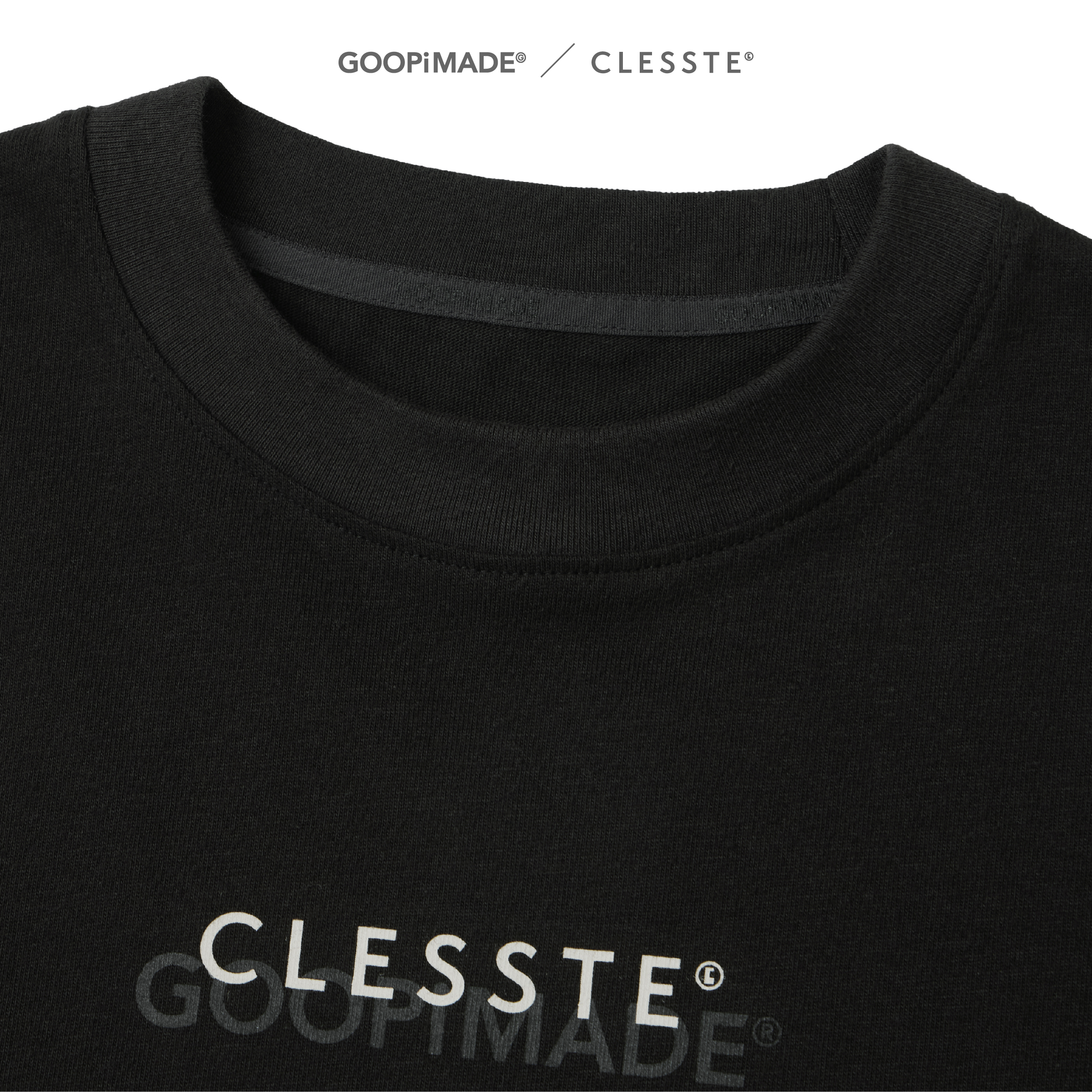 LOGO ARCHIVE TEE WITH DRAWSTRING FOR GOOPiMADE - BLACK