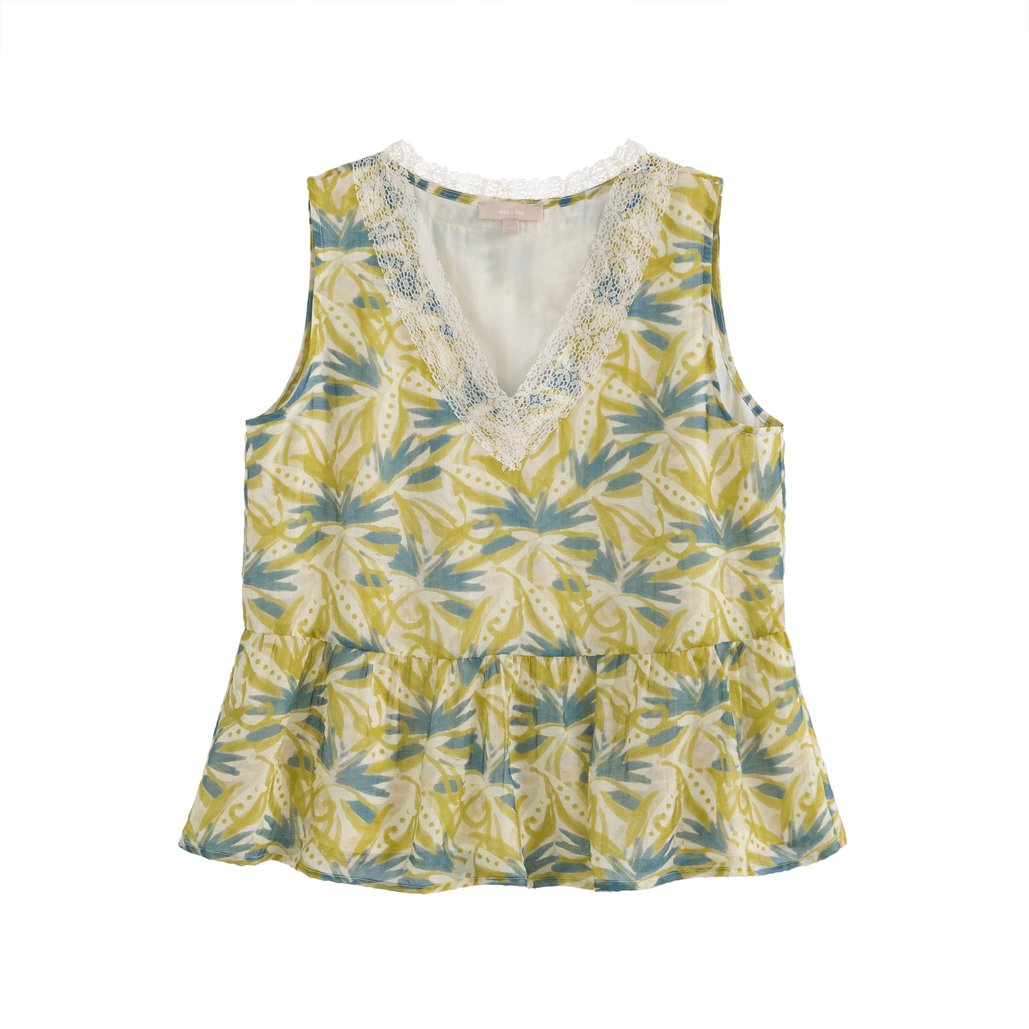 mi-tu 蕾絲印花背心