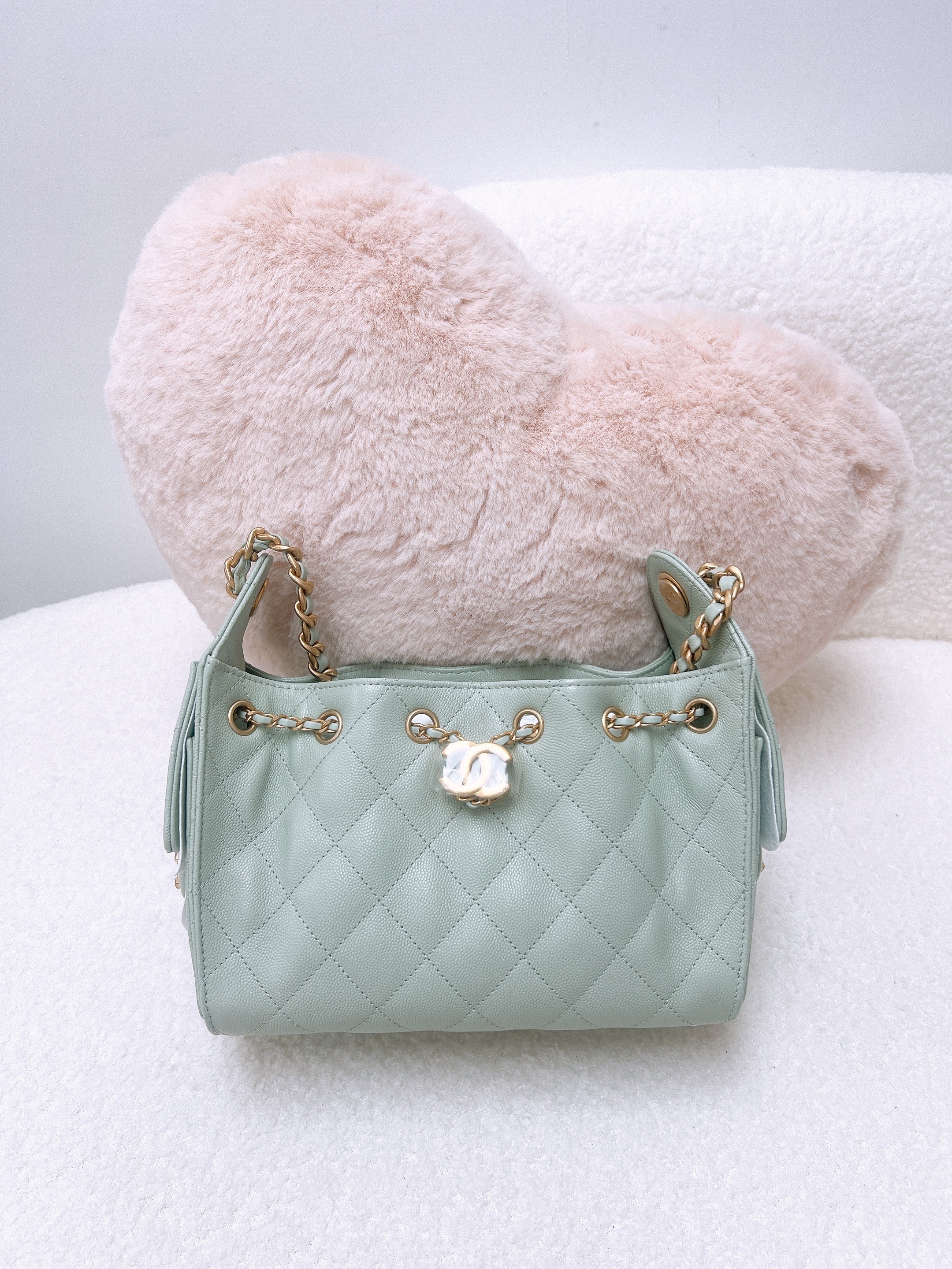 *Brand New* Chanel 25 mini 鼠尾草淺灰綠 (light green cavair GHw)