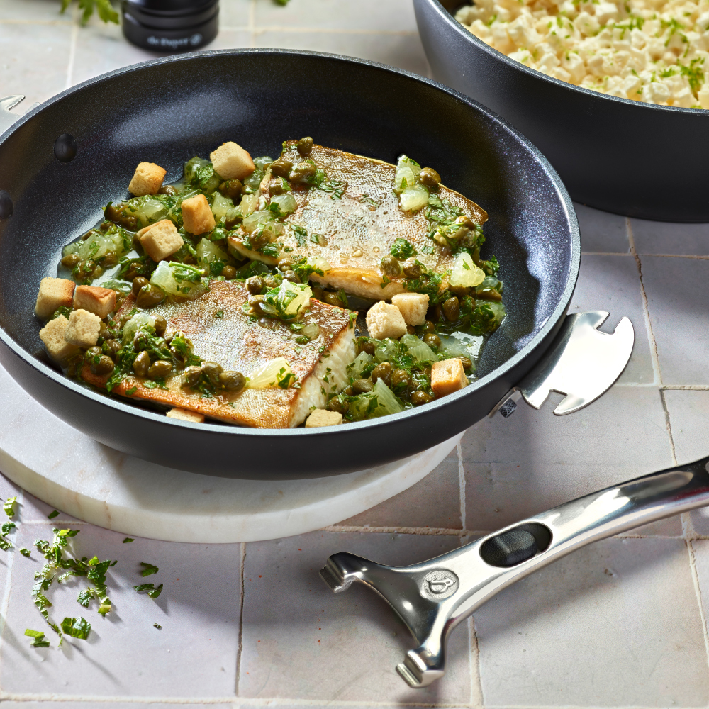 LOQY CERANOA Removable handle |Ceramic Ultra resistant nonstick frypan pan + riveted strip handle +induction friendly