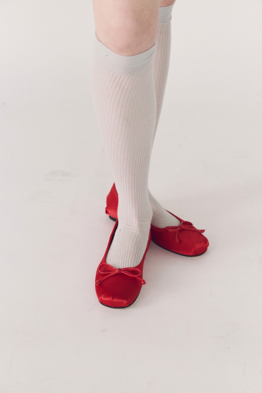 質感鍛面芭蕾舞鞋--紅