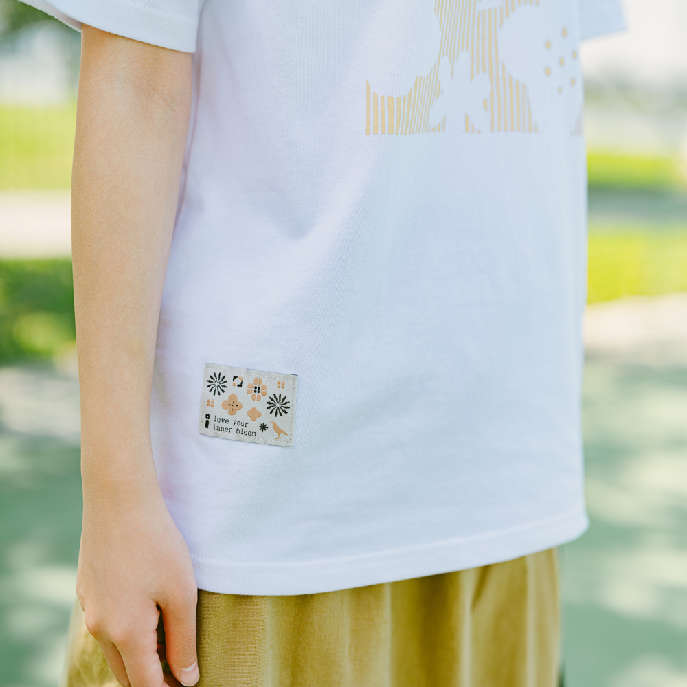 印花樂寬版絹印T恤/