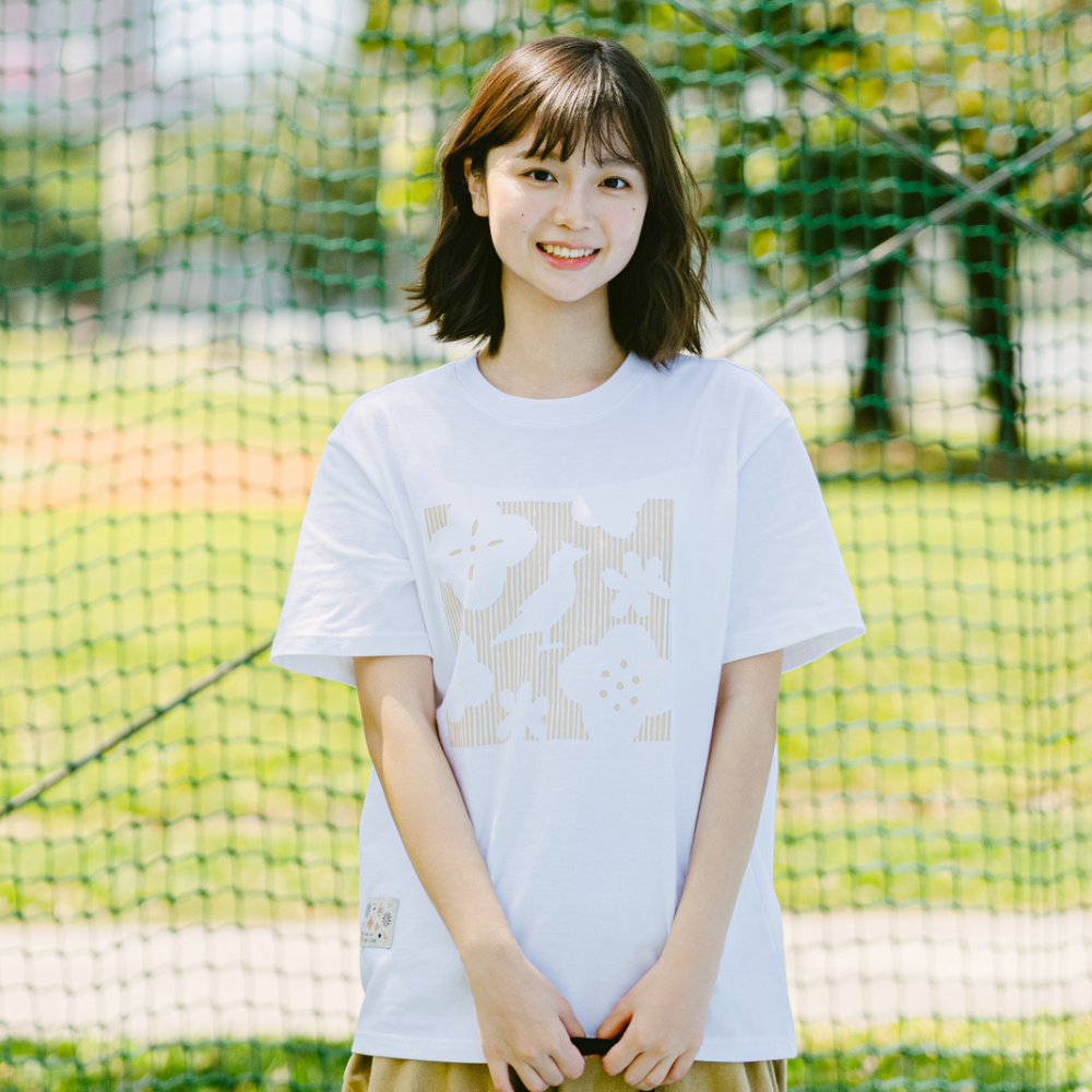 印花樂寬版絹印T恤/