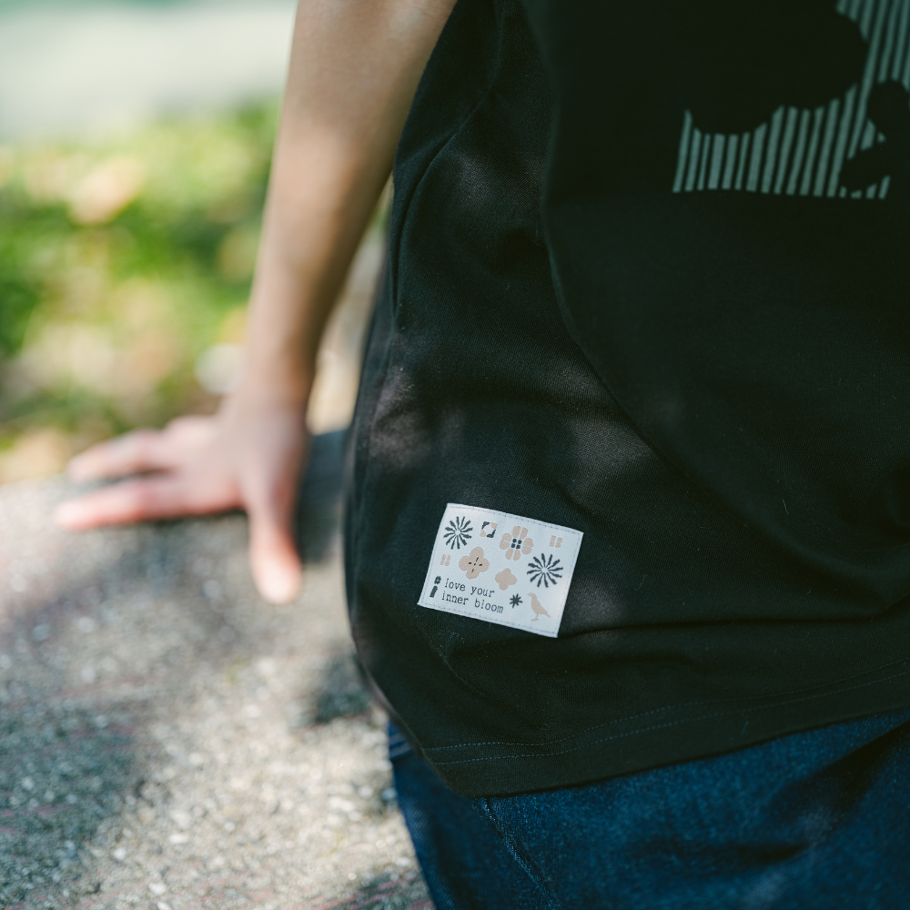 印花樂寬版絹印T恤/