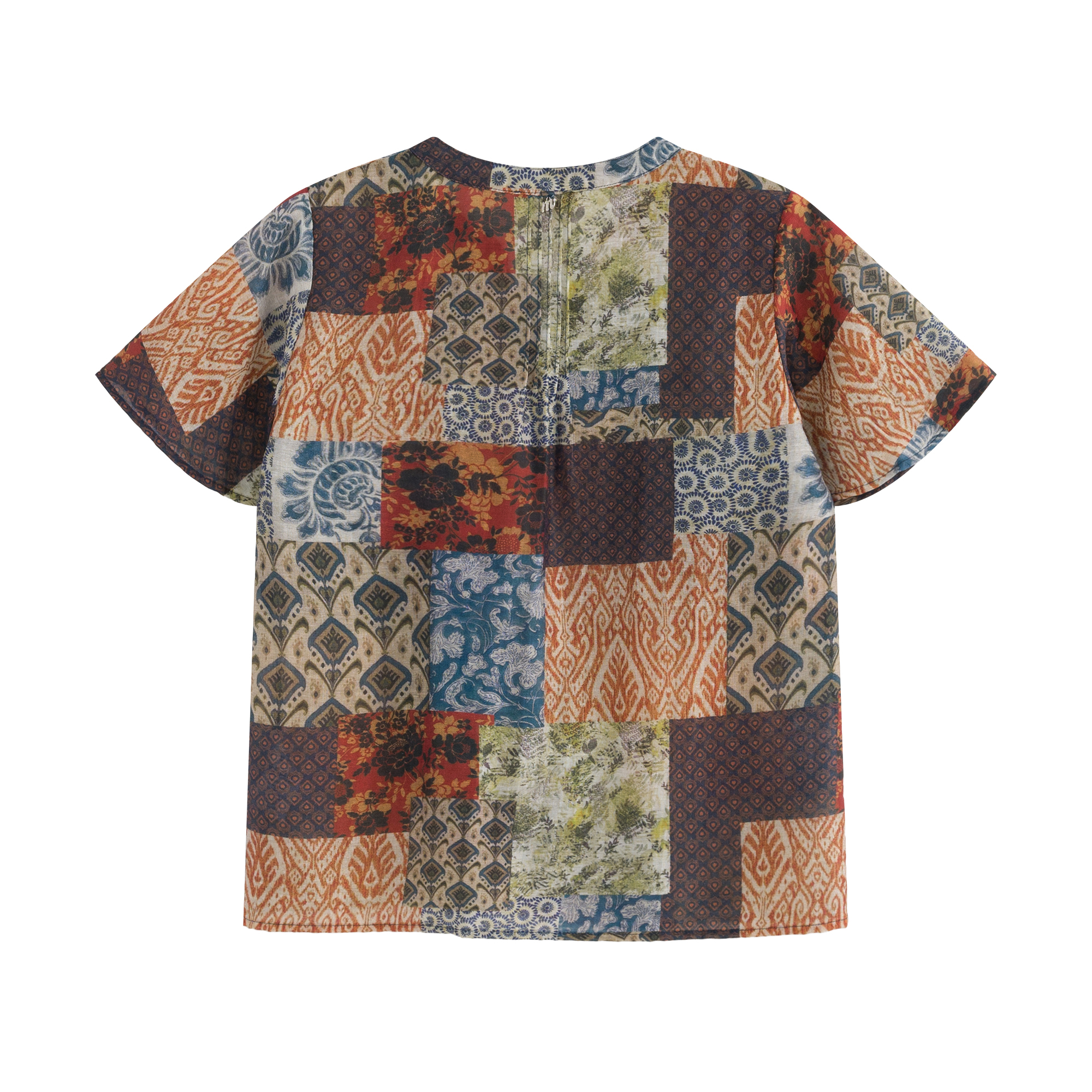 mi-tu 印花拼接T恤