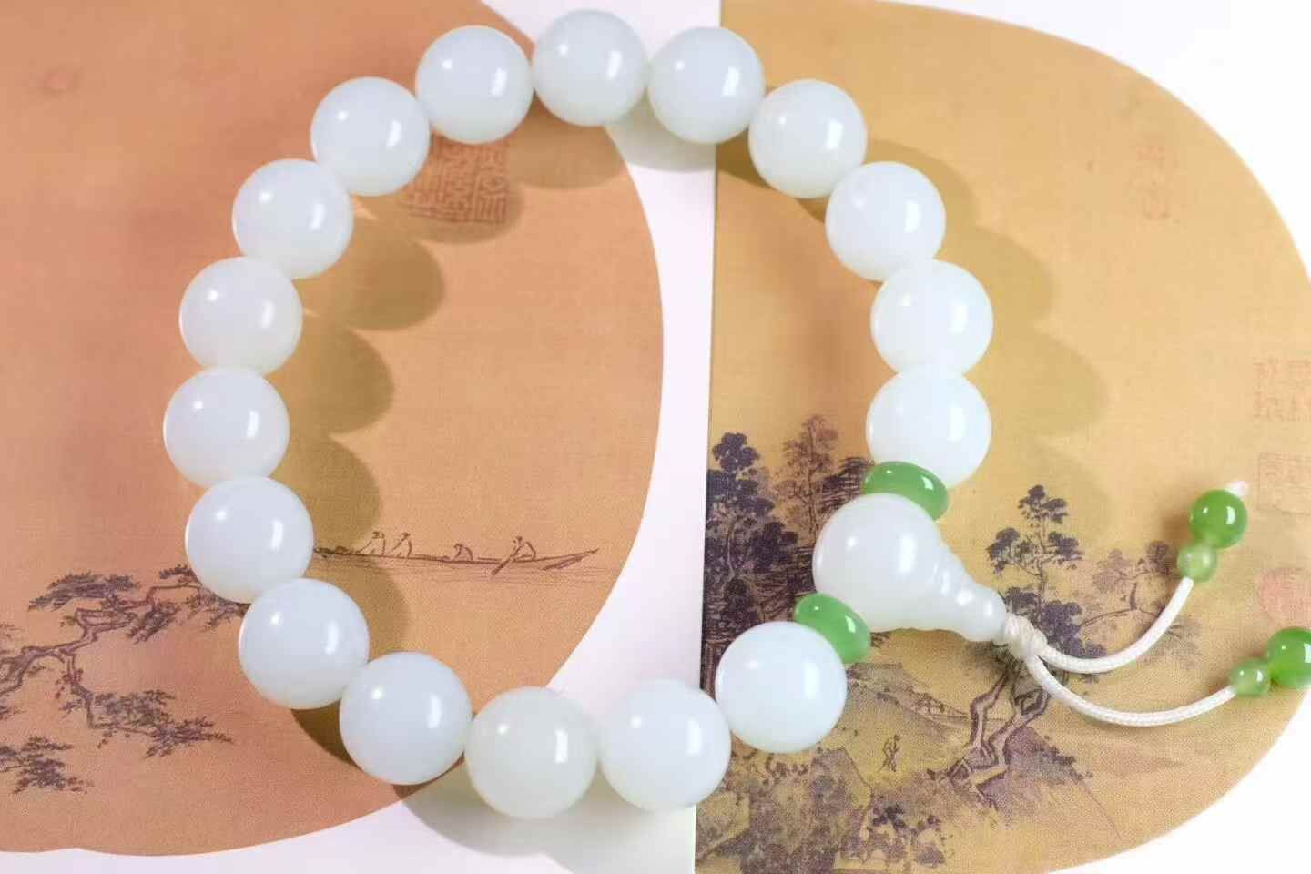 和田白玉手串 (12mm直徑),天然和田玉軟玉