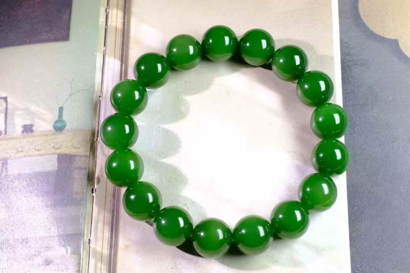 326764 和田玉碧玉七號礦物手串 (12mm直徑)