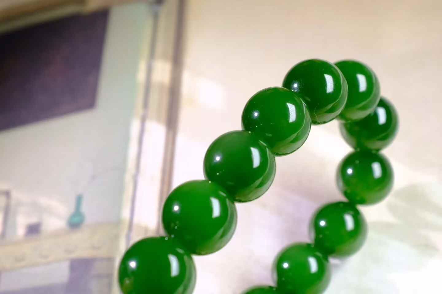 326764 和田玉碧玉七號礦物手串 (12mm直徑)