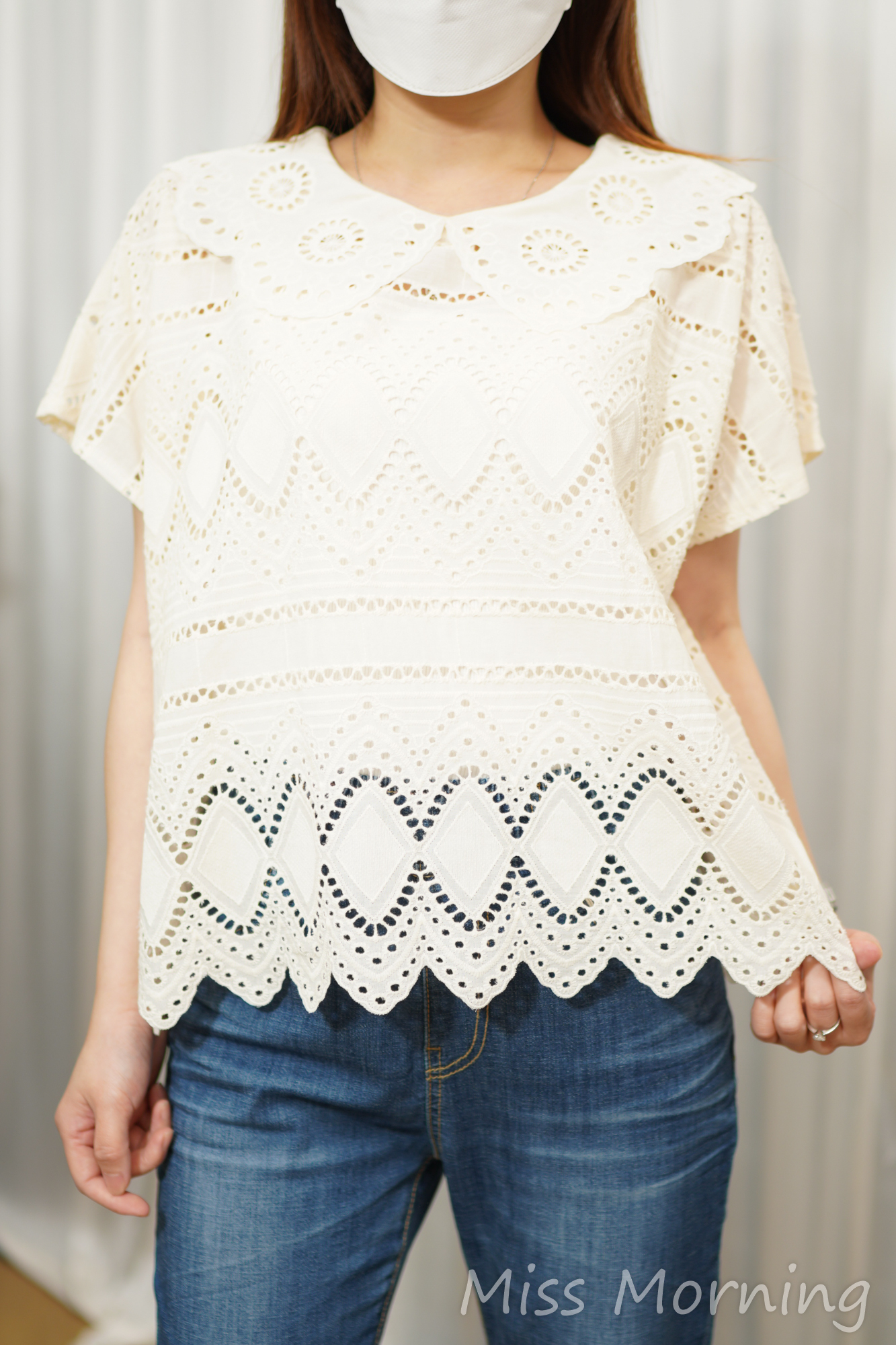 全通花氣質上衣(15153)