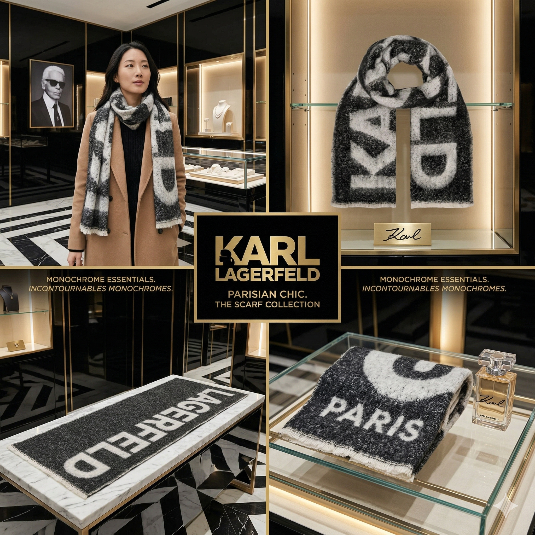 【現貨】Karl Lagerfeld Paris LX021029 LOGO 圍巾