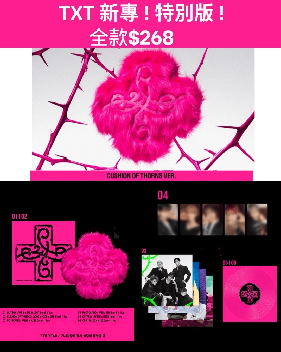 TXT 7TH YEAR: A Moment of Stillness in the Thorns Album ( Cushion of Thorns ver )