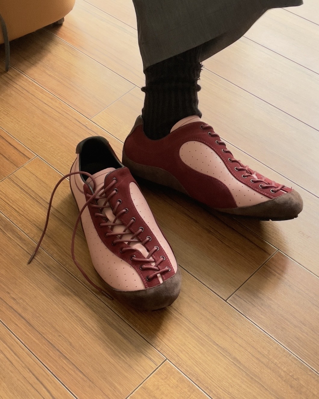 <小眾品牌>TYPELOOK Isolated 真皮 薄底 德訓鞋 粉棕