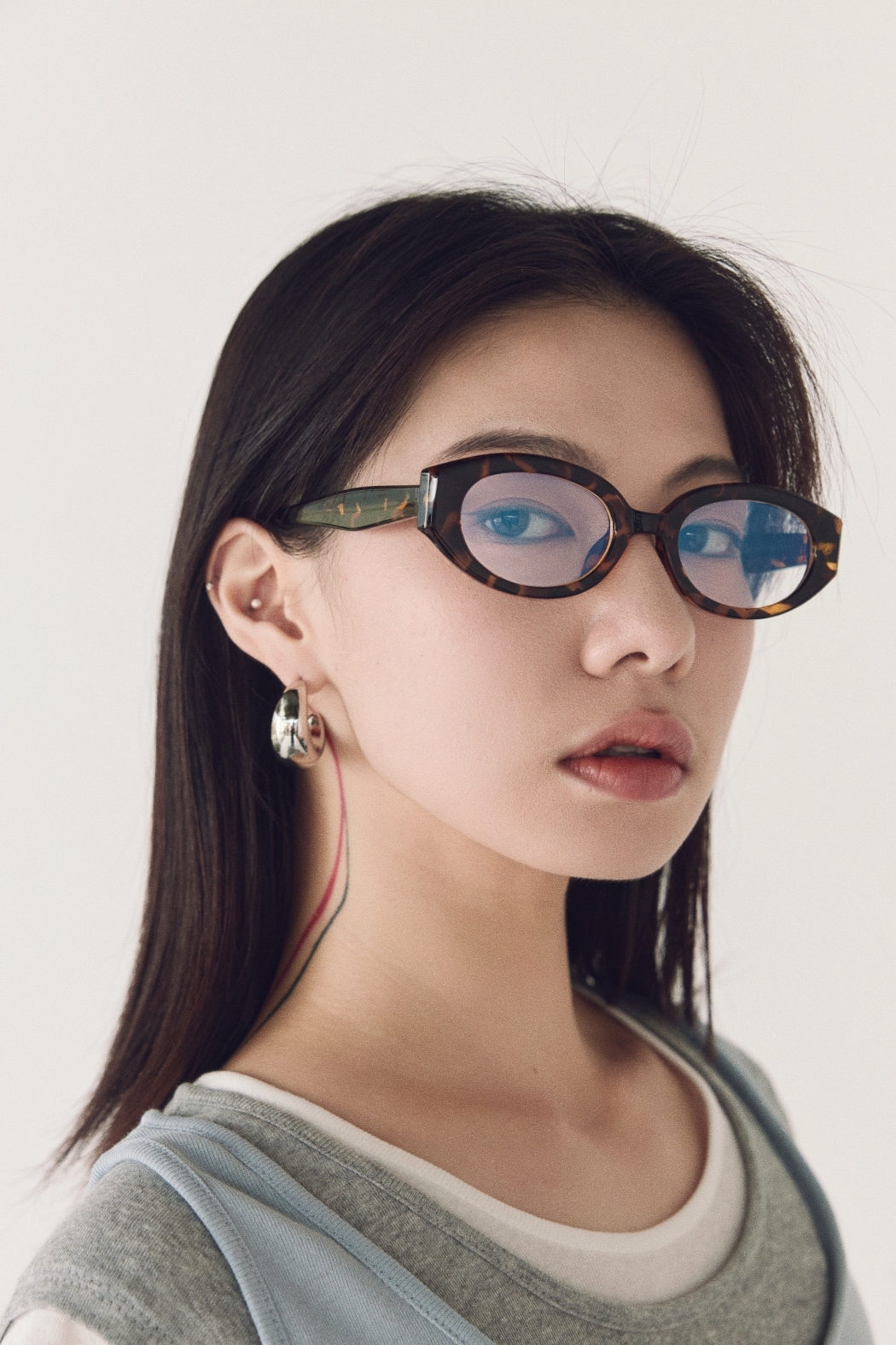 小臉橢圓框眼鏡-琥珀