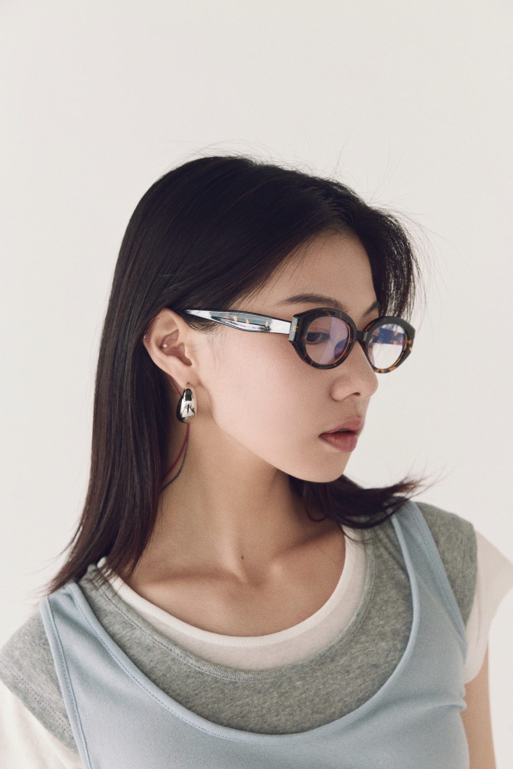 小臉橢圓框眼鏡-琥珀