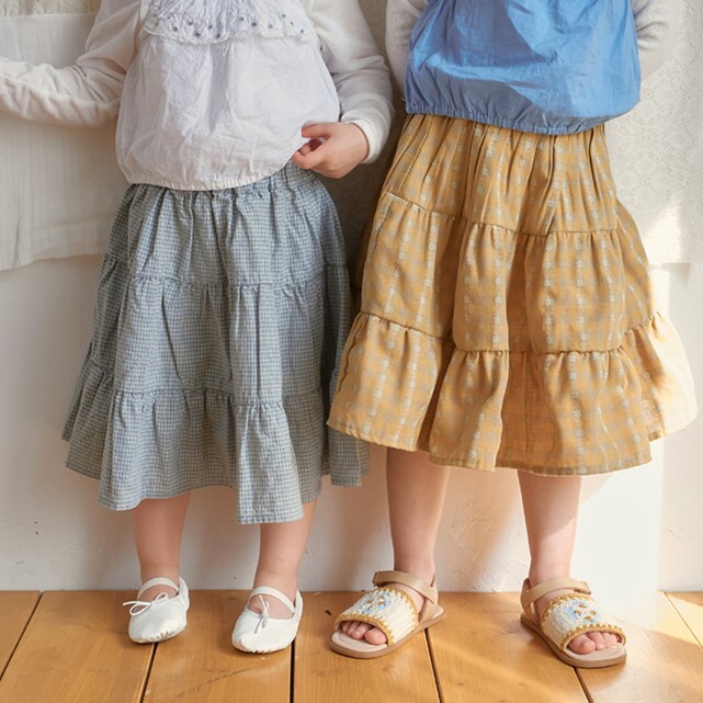 90-130 AM 設計師拼接印花裙 2色