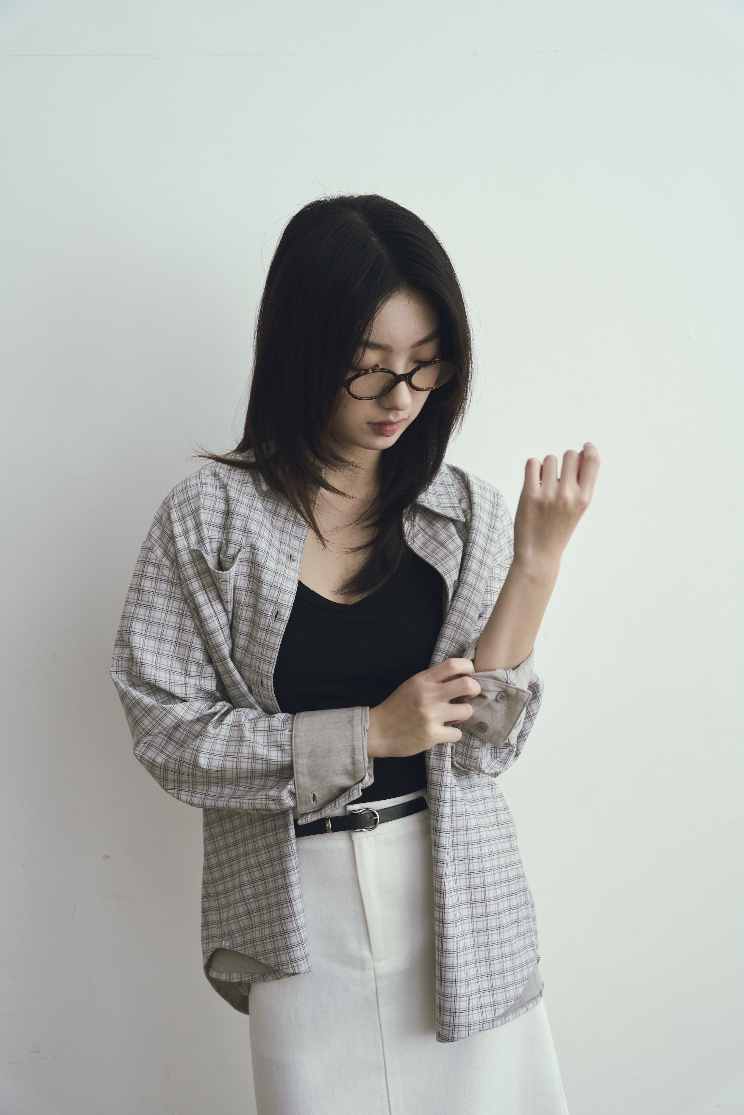 Gmade/雙面穿輕焙燕麥格紋襯衫-淺灰【預購】