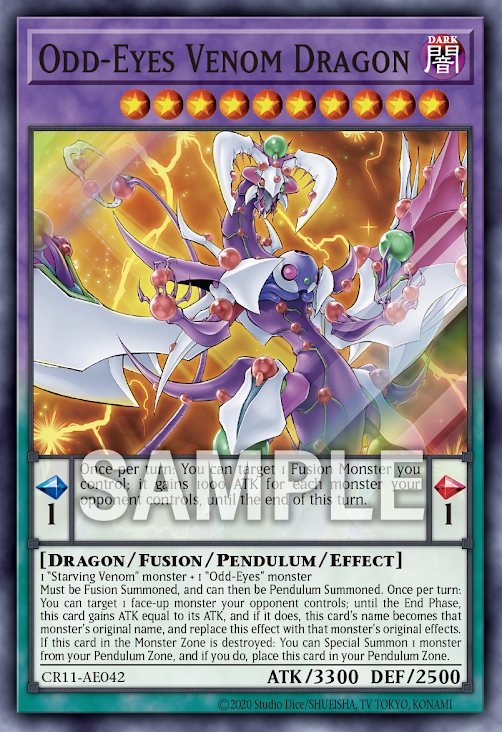 CR11-AE042 (SR)Odd-Eyes Venom Dragon(霸王紫龍 異色眼毒龍)