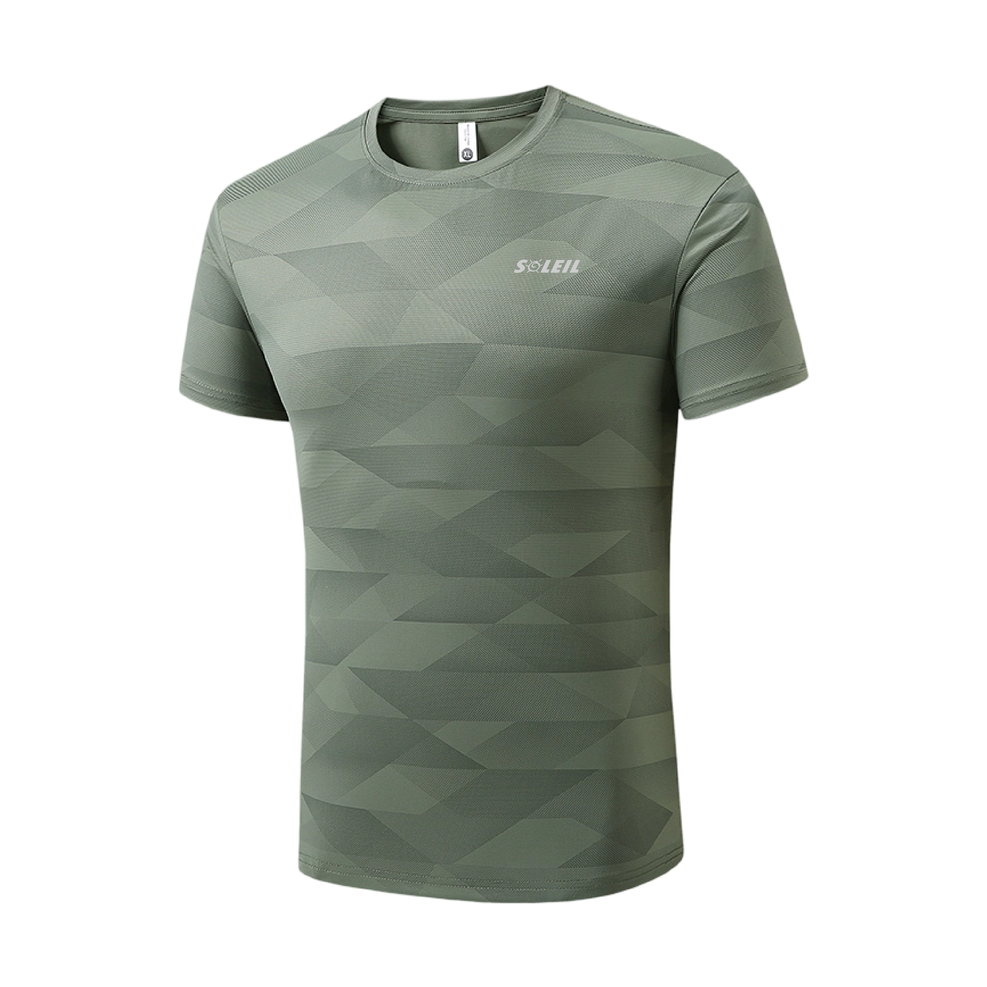 SOLEIL 幾何涼感圓領上衣 男款 (2色) 10SL2888A