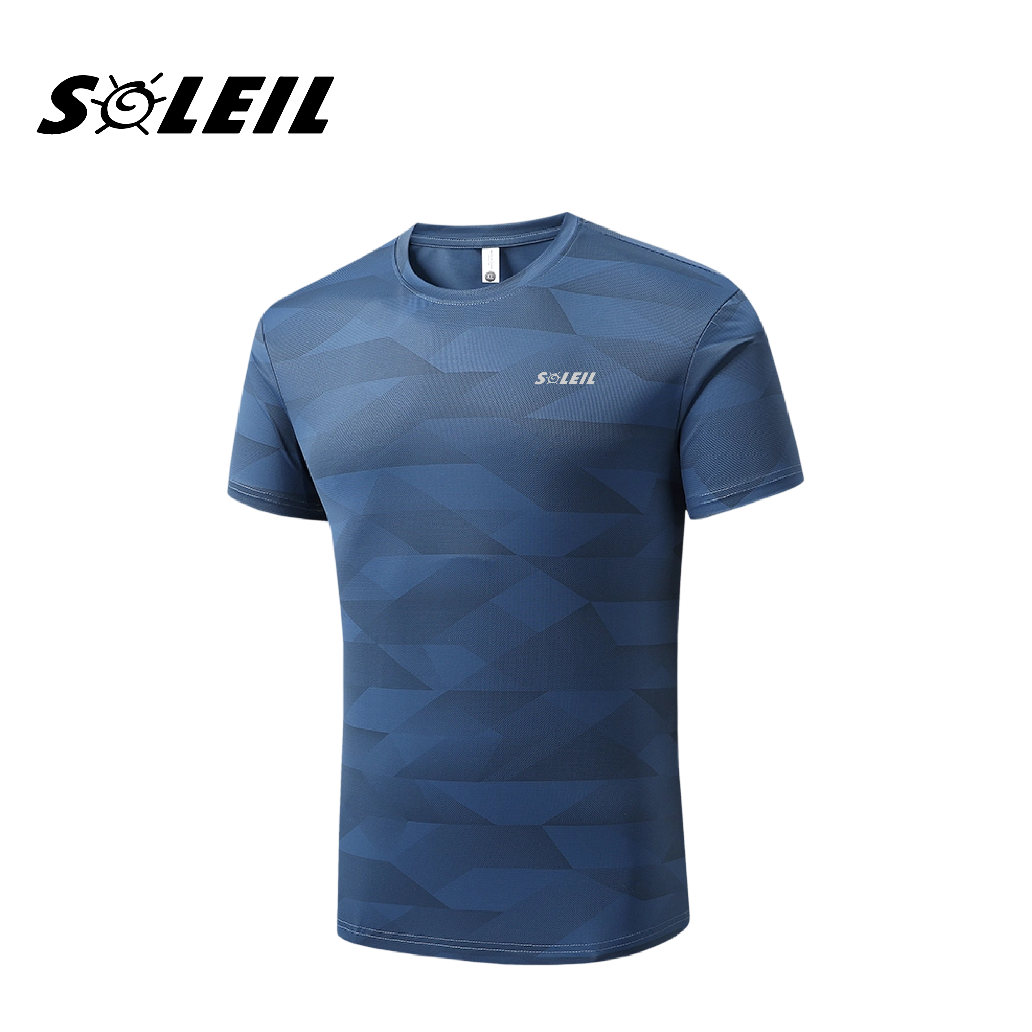 SOLEIL 幾何涼感圓領上衣 男款 (2色) 10SL2888A