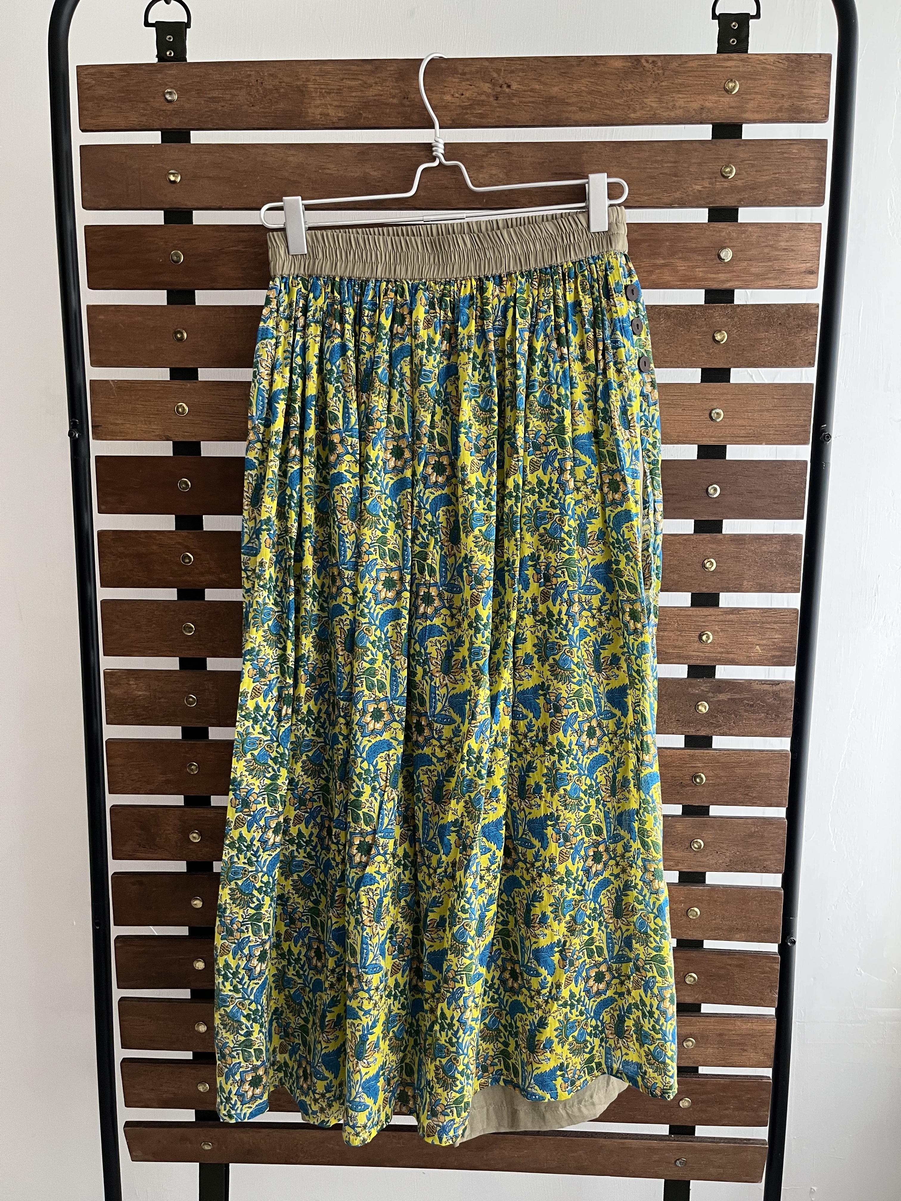 黃色花花全橡筋裙褲