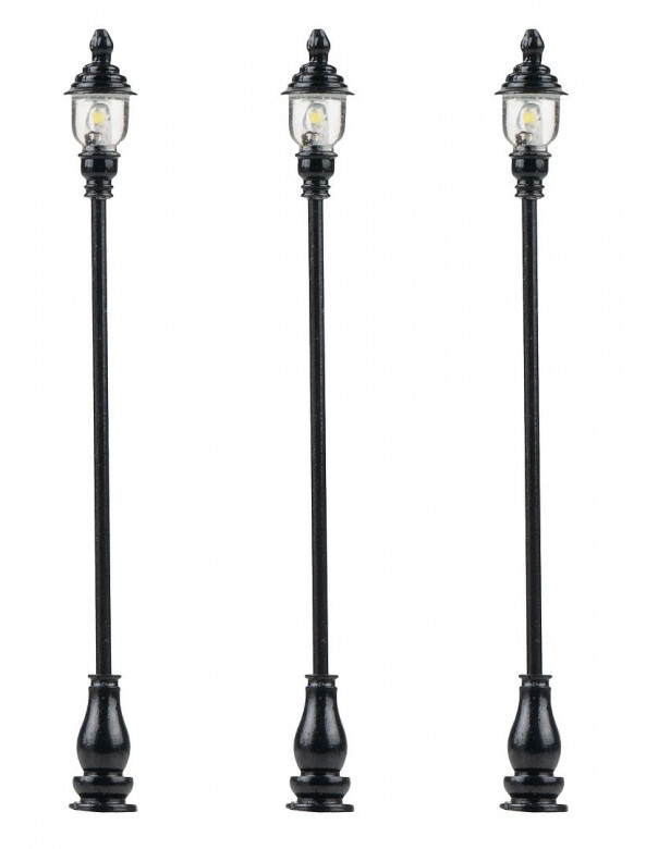 Faller 180108 HO Scale LED Park lights, cold white, 3 pieces