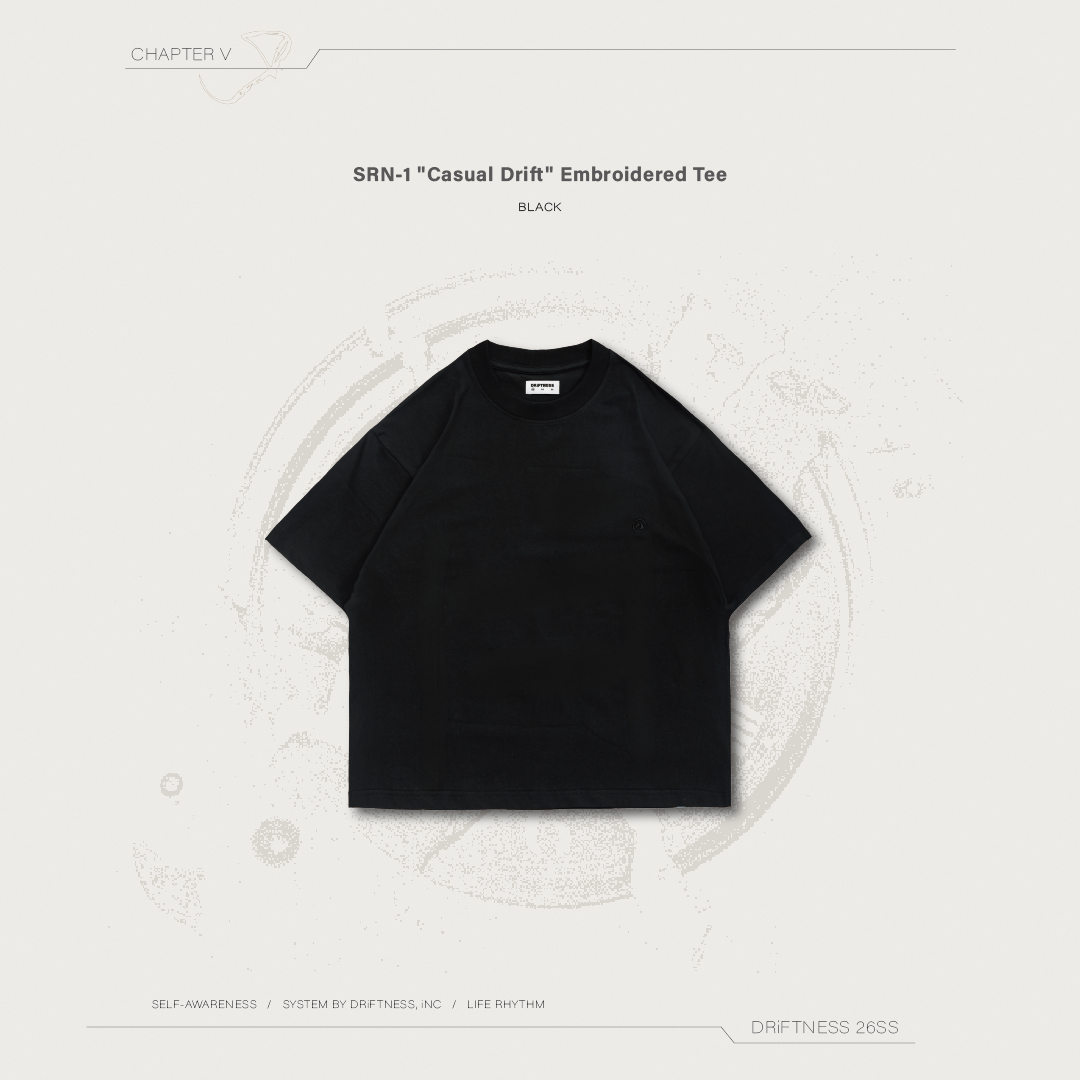 DRiFTNESS | SRN-1 "Casual Drift" 超涼感刺繡素踢 - Black